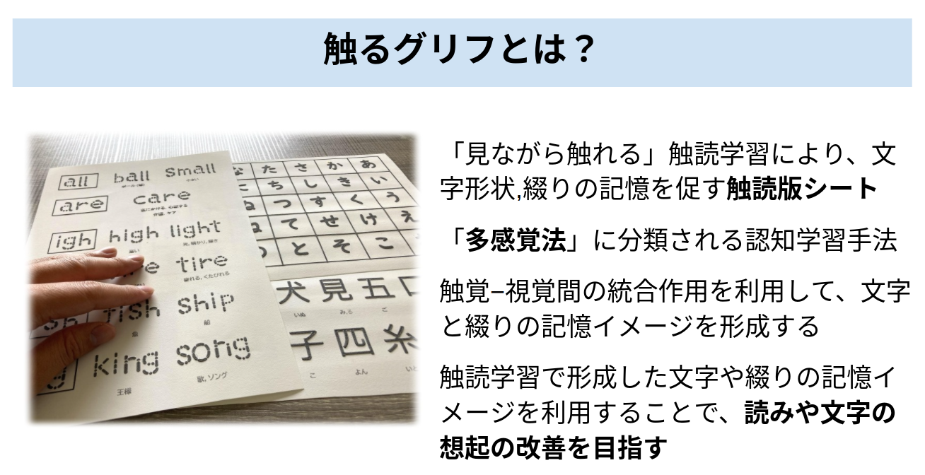 触るグリフ　フォニックス対応シート 触るグリフ 各種音源ページ - ディスレクシア（読み書き障害）の